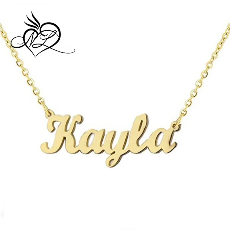 

Stainless Steel Personalized Custom Any Name Choker Necklace 18K Gold Plated Handwriting Customized Nameplate Necklace, Customers' request