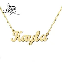 

Stainless Steel Personalized Custom Any Name Choker Necklace 18K Gold Plated Handwriting Customized Nameplate Necklace