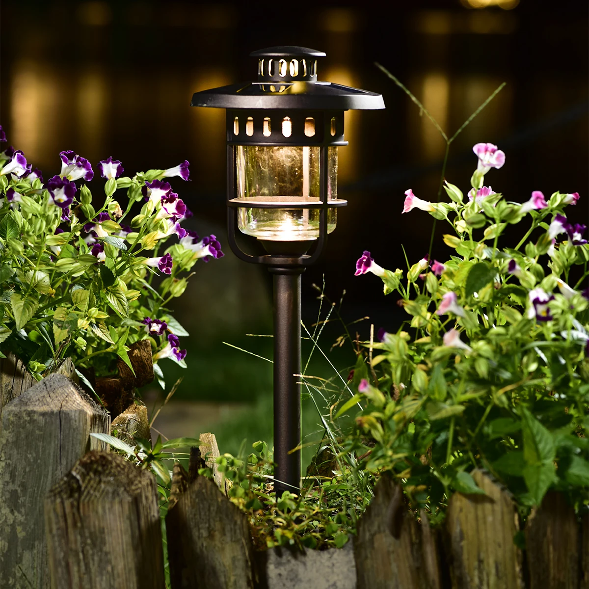 Solpex Solar Pathway Lights Outdoor,Glass And Bronze Finished,2 Bright