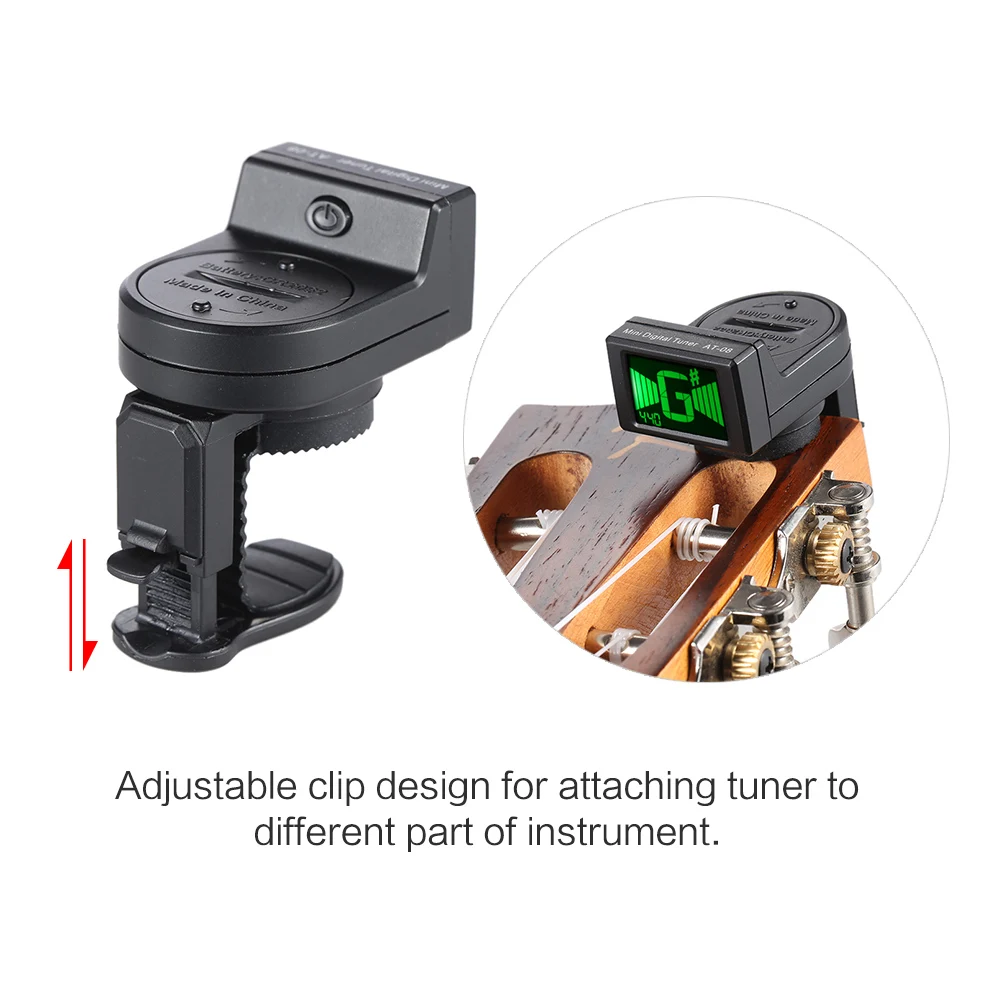 

China wholesale cheap popular acoustic guitar tuner for bass,violin and ukulele musical Instrument accessories JT-306, Black
