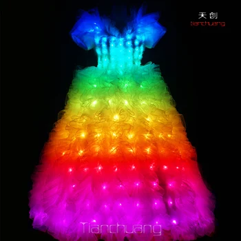 Hot Selling Led Light Dress With Dance Props Fantastic Color