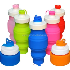 Image of Squeeze Foldable Leak Proof Reusable Unbreakable Silicone Collapsible Water Bottle