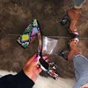Blockbuster ladies sandals with open toes serpentine patterns large heels thick super high heels and large sizes