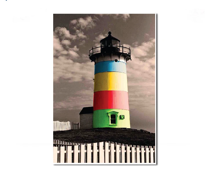 Europe Style Lighthouse Decor Embossed Tin Sign Art Metal Sign