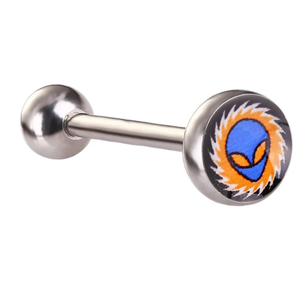 Fashion Wholesale Swirl Logo Barbell Tongue R