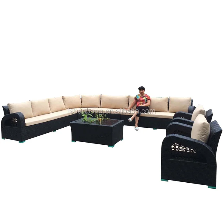 Outdoor Rattan Furniture 12 Seater Sofa Set Designs Garden Sofa Set