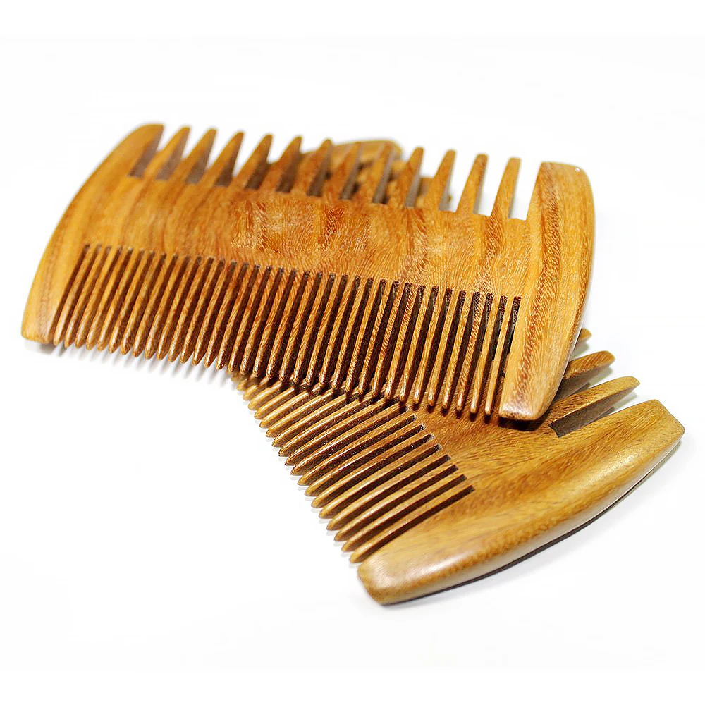 

Nature Wooden Beard Comb Dual Action Teeth For Beard Hair Combs, Natural color