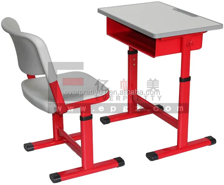 
Hot Sales High Quality School Furniture Classroom Single Desk and Chair For Student 