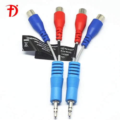 

3.5mm to 2 female RCA y audio cable, 1 to 2 female rca cable, Black