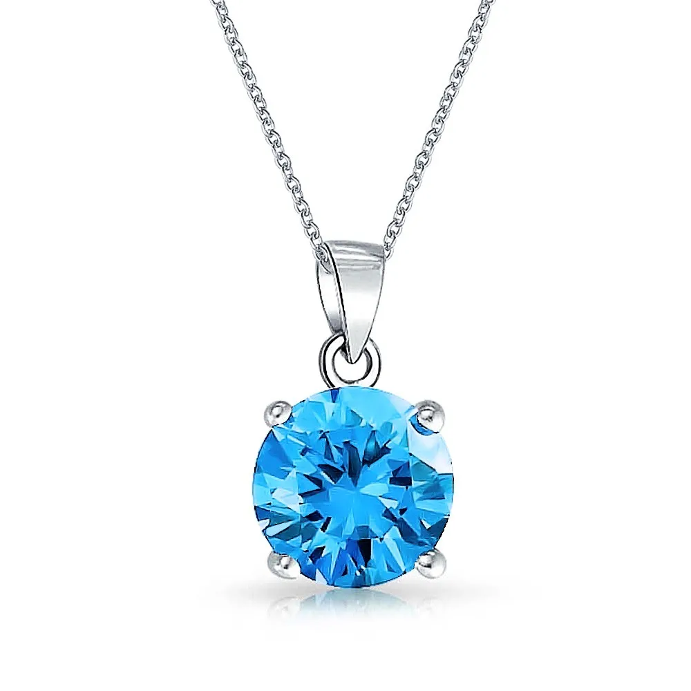 

Simple Only One Stone 925 Sterling Silver Cubic Zircon Necklace For Lover