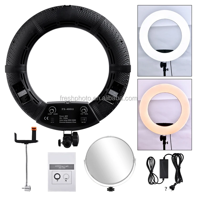 18" Dimmable 32005500k Best Buy Led Ring Light + Camera Mount + Phone