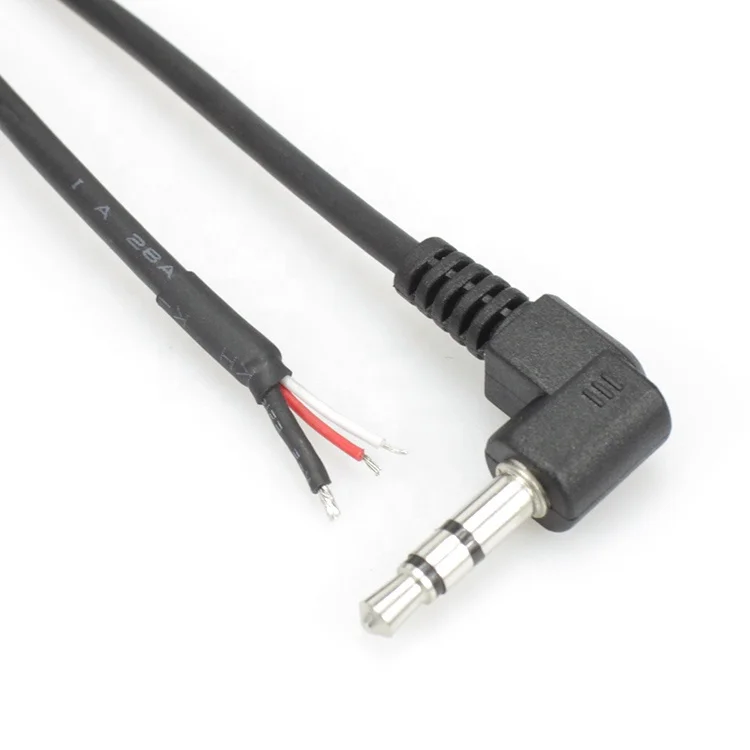 

Custom 3.5MM Stereo To Open Cable 90 Degree 3.5mm Plug Connector to open end audio cable