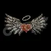 POP!! heart hot-fix rhinestone wings motifs