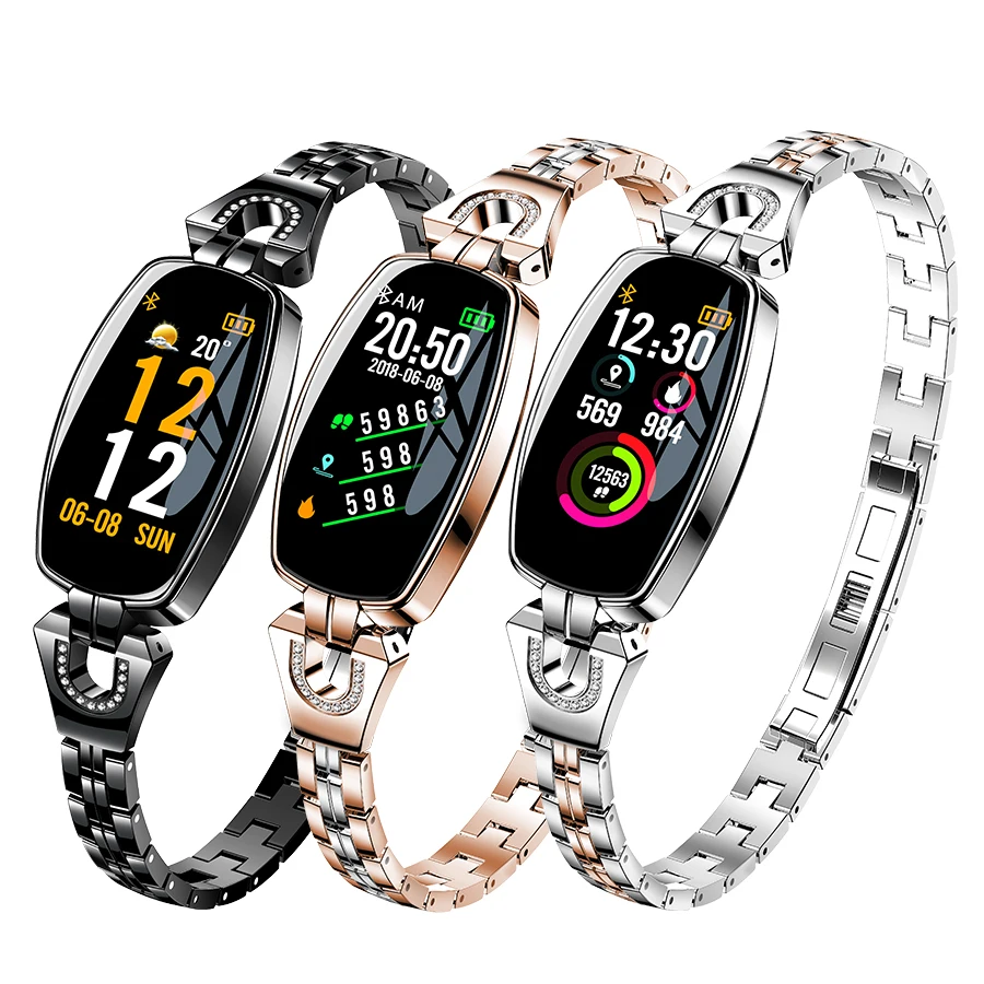 

N2 OEM bracelet mini leather strap soft caller reminder display fashion watchband 0.66 OLED screen 2018 new smart watch