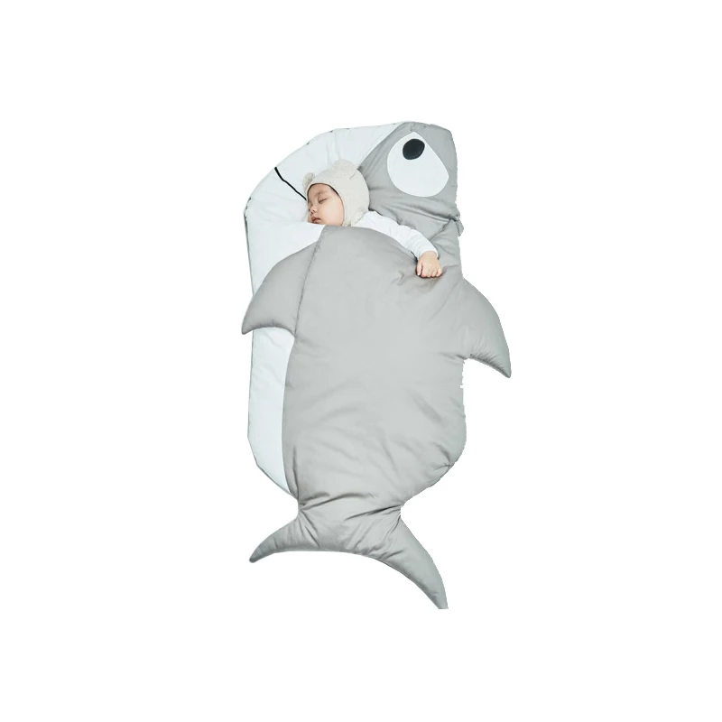 

Infant Baby Shark Sleeping Bag Used in Outdoor Stroller Sleeping Bag Organic Cotton or Air-conditioned Room, Gray & customized color