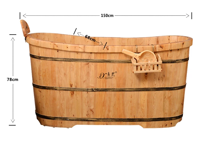 Factory outlet wooden spa bath customized home soaking natural tub