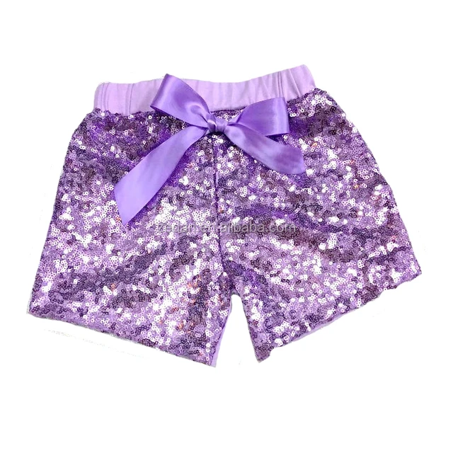 purple sequin shorts