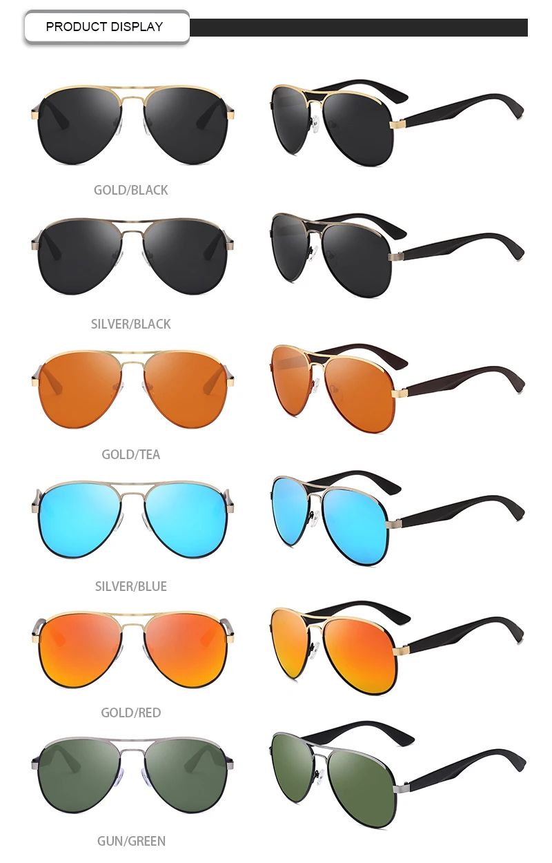 Promotion Brand Designer Outdoors Driving Men Pilot UV400 Sunglasses