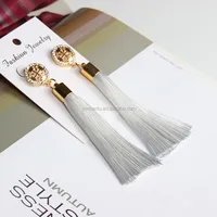 

YWMT 2019 Christmas Gift Gold British Flag Earrings Women Elegant Long Yarn stud tassel earrings wholesale