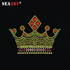 Royal Crown Wings Rhinestone Hot Fix Transfer Flying Heart Designs