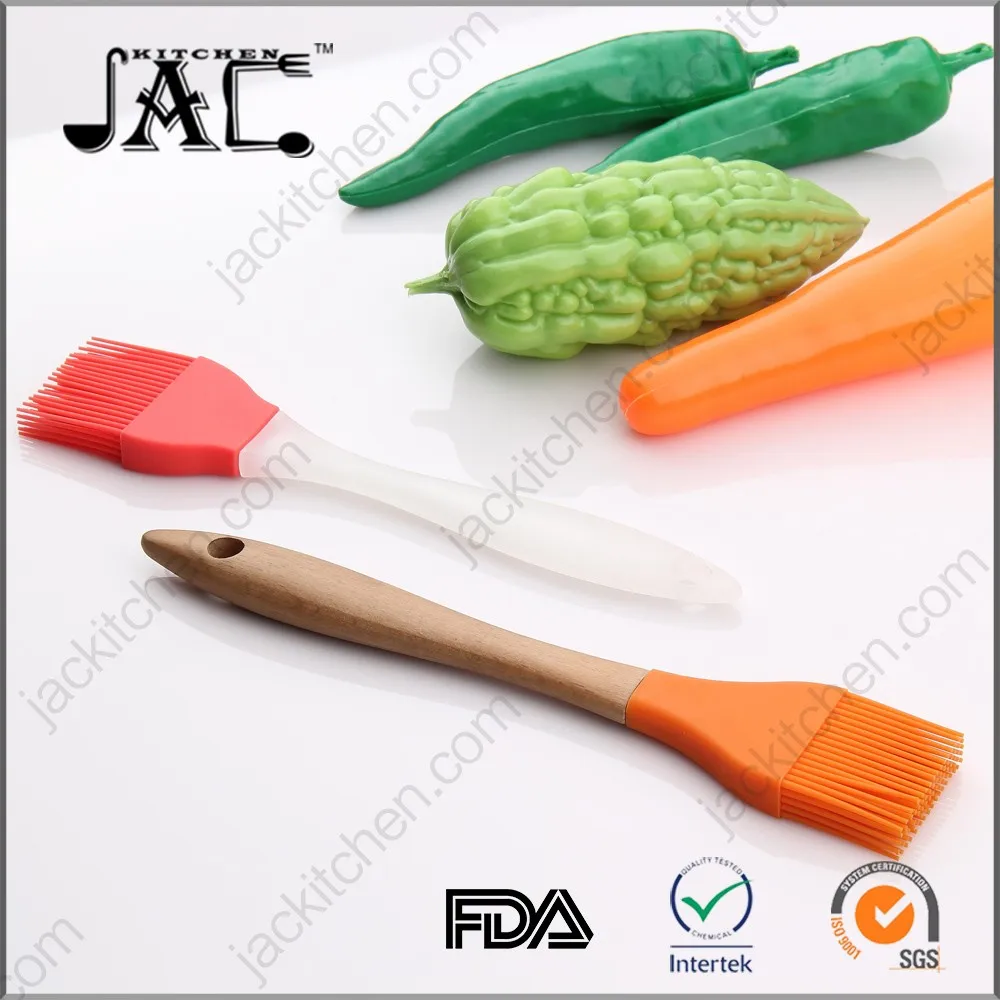Premium Grade Silicone Basting Brush with Wood Handle