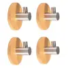 4 Pack Stainless Steel Self Adhesive Towel Key Hooks, Waterproof Wall Adhesive Hooks Wood