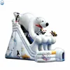Factory Inflatable PVC Arctic White Polar Bear Plunge Double Lane Slide