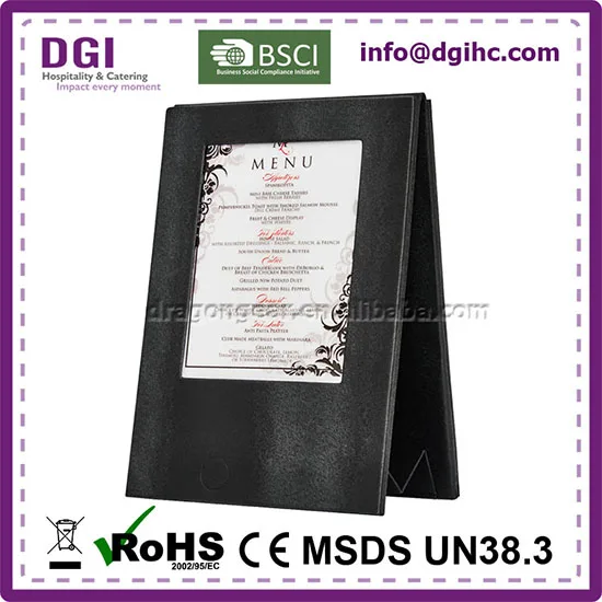 Led Table Tents Custom Factory Leather Illuminated Table Tent Led Light up Digital Menu ...