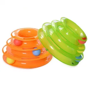 Image of Funny Pet Products 3 Layers Plastic Cat Track Tower Toy Interactive Pet Toy with Ball
