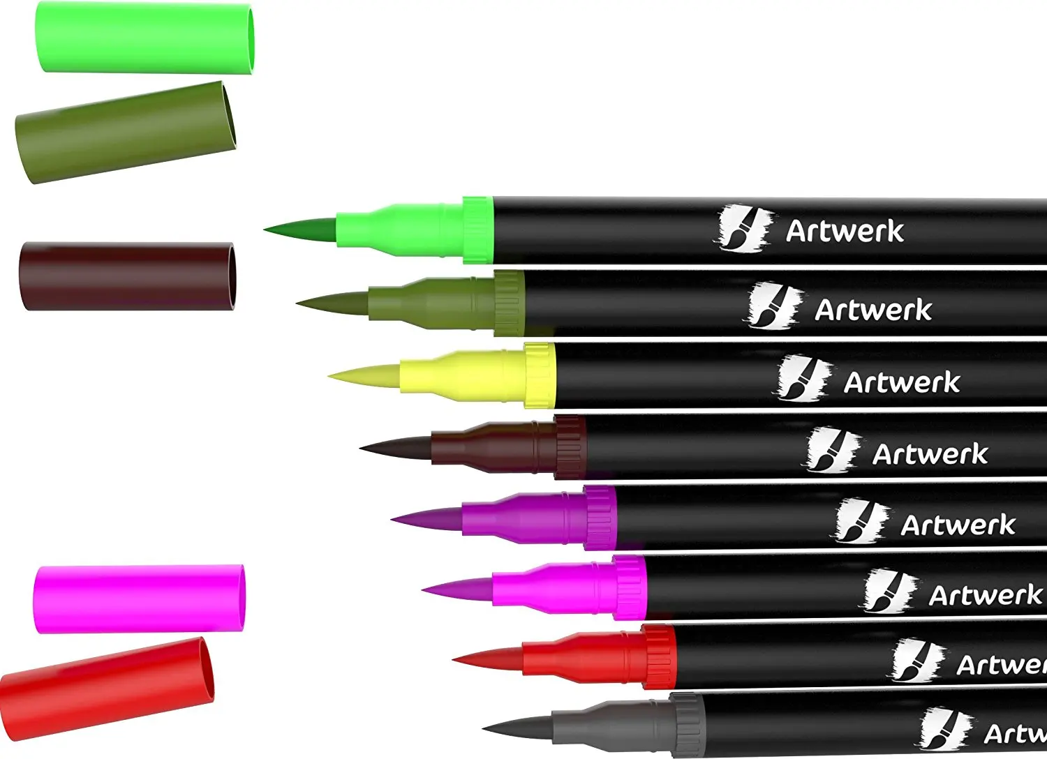 15 Pack Artwerk Colored Brush Pen [nontoxic & Odorless