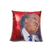 Both side customized people face red and reversible sequin pillow for decor