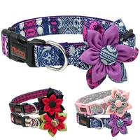 

Didog New Design Nylon Pet Supplies Fabric Flowered Dog Collar For Cats Pets