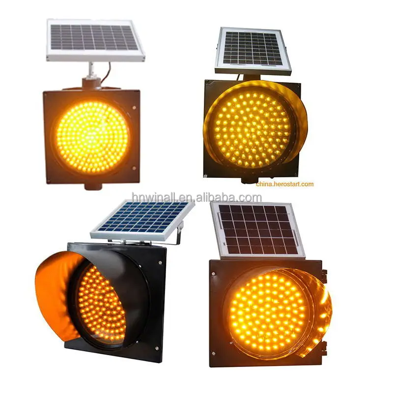 
Hot Selling Solar Traffic Light, Battery Powered Flashing Yellow light, Flashing Safety Road Light 