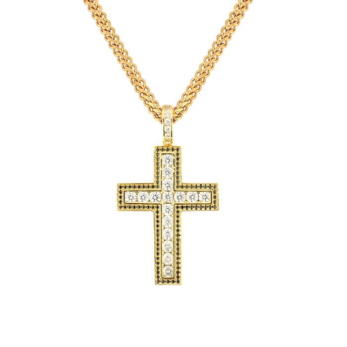 

Missjewelry Pave diamond gold sun iced out cross pendant, wholesale cubic zirconia pendant MJHP199