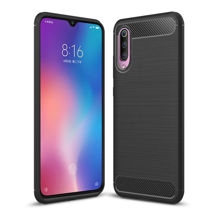 

anti-scraft Hot Selling Custom Design For Xiaomi Mi 9 waterproof TPU Carbon Fiber Back Cover For Xiaomi Mi 9 Phone Case, 4 colors