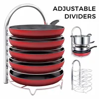 

Adjustable kitchen pan pot organizer rack,cookware holder for cabinet storage