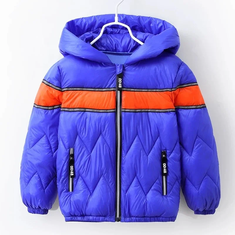 
Good Price Wholesale High Quality Contrast Padding Zipper Public Kids Boys Winter Thick Jacket With Hood 
