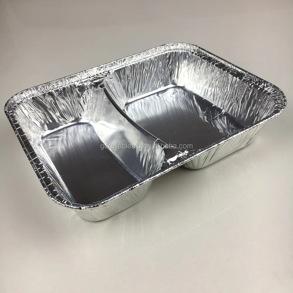 Disposable Aluminum Foil Two Compartment Hot Dog Tray #215 