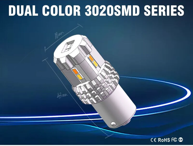 3157 Switchback Canbus 20 LED Bulbs 3057 3457 4157 Dual Color Amber