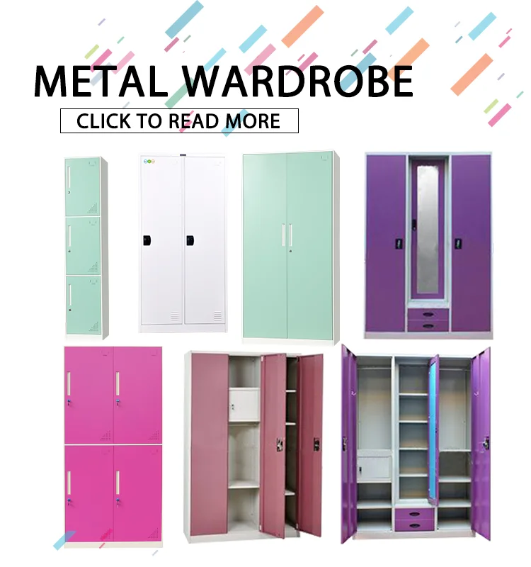 Powder Coated Bangladesh Otobi Furniture Wardrobe Steel Almirah Double