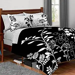 Buy 7 Piece Girls White Black Botanica Themed Comforter Queen Set