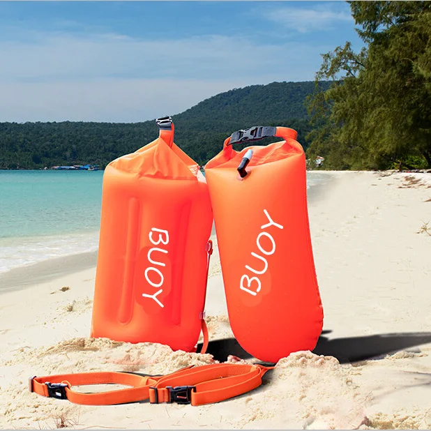 

Swim Buoy 28L - Swim Safety Float and Drybag for Open Water Swimmers, Triathletes, Kayakers and Snorkelers, Highly Visible Buoy, Yellow,orange,green,black