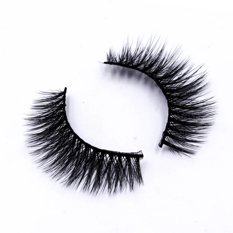 

Fast Ship Faux Mink Fiber False Eyelashes Pbt Synthetic Lashes 3d Silk Eyelashes, Black