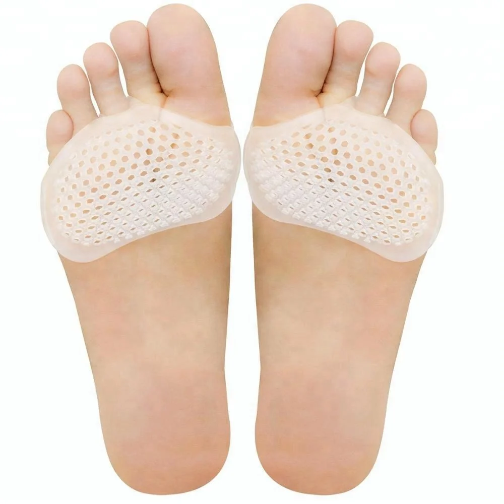 

1 Pair Soft Gel Metatarsal Pad Foot Care Pain Relief Ball Of Forefoot Cushion Pad, Clear white/nude/black