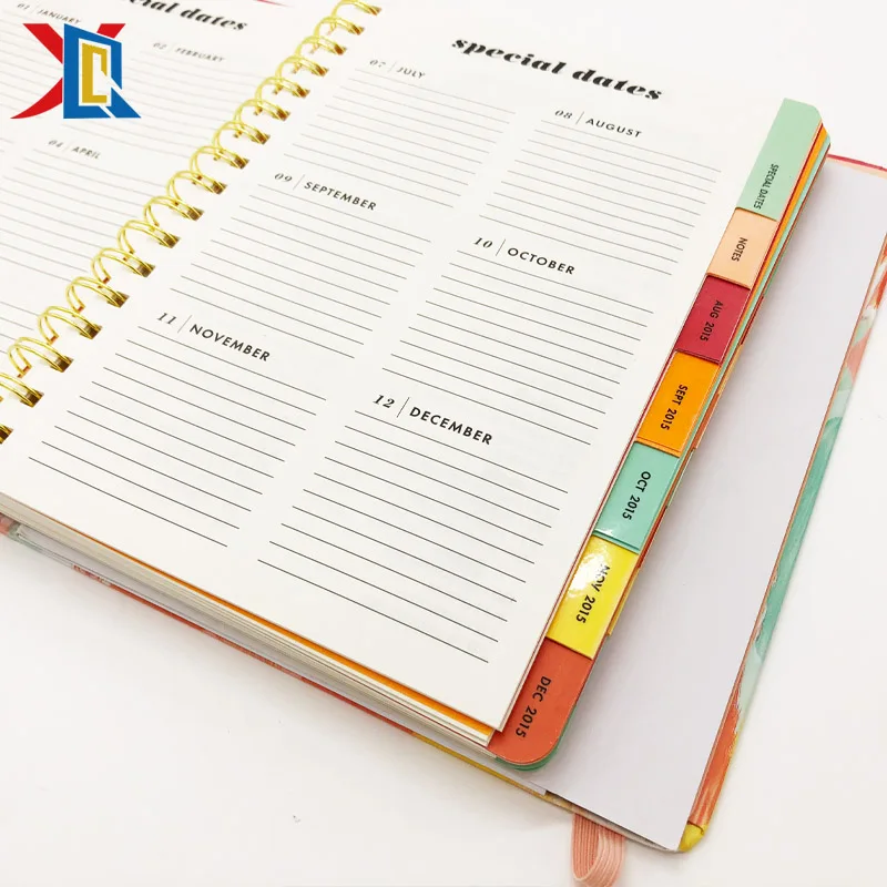 Hidden Spiral Bound Wholesale Custom Planner Printing Organizer 2019