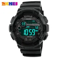

SKMEI 1243 Men Electronic Wristwatch Fashion 50M Waterproof Light LED Silicone Digital Male Watch