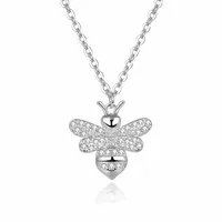 

Fashion lovely 925 sterling silver 3A cubic zirconia rhodium plating animal bee women necklace jewelry