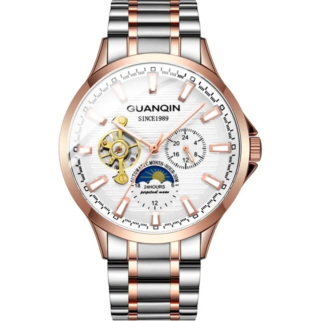 

GUANQIN GJ16131 Men Automatic Watch Mechanical Stainless Steel Moon Phase Tourbillon Luxury Watches