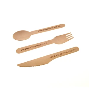 Image of Disposable Wooden Eco-friendly Cutlery Compostable Utensil