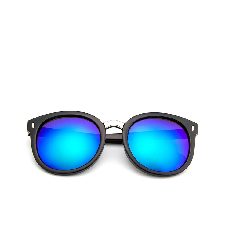 2019 hot selling men womens fashion sun glasses vintage unisex round sunglasses anti UV rivet mirrored oculos de sol